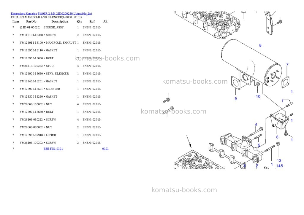 Komatsu pw95r-2 s/n 21d0200280-up Parts catalog cover Page 2 Komatsu pw95r-2 s/n 21d0200280-up Parts catalog cover Page 2