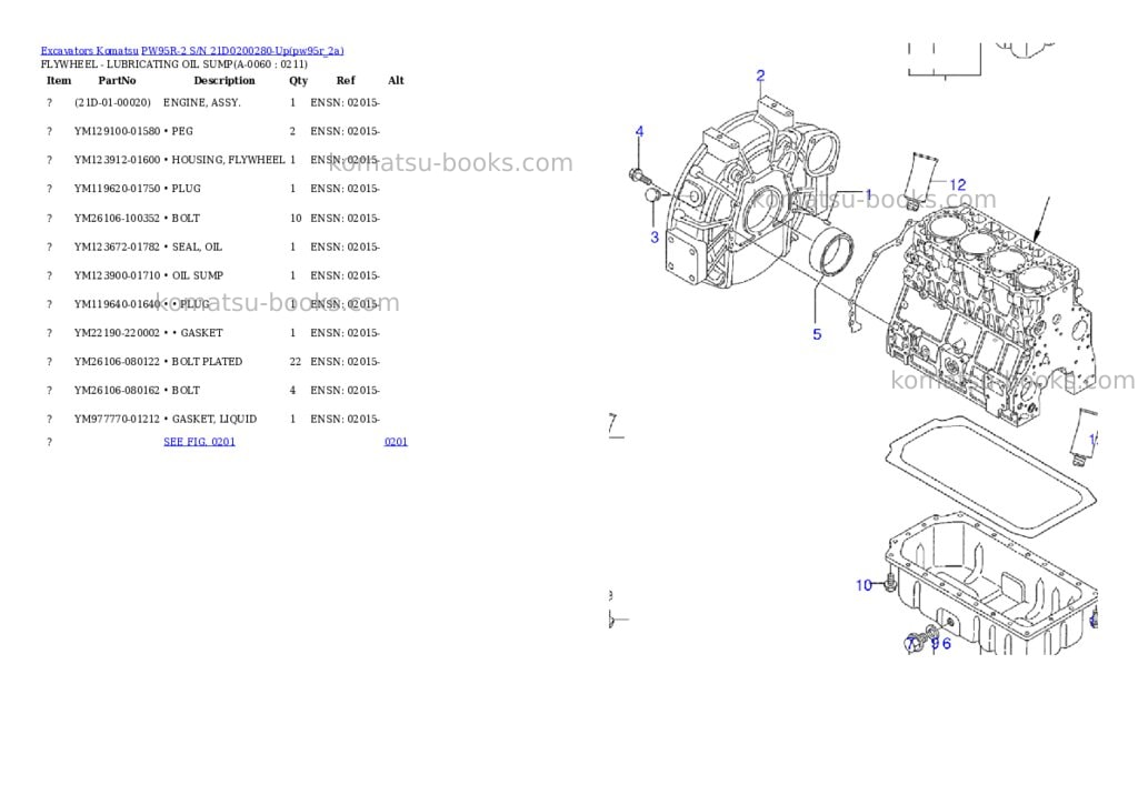 Komatsu pw95r-2 s/n 21d0200280-up Parts catalog cover Page 5 Komatsu pw95r-2 s/n 21d0200280-up Parts catalog cover Page 5