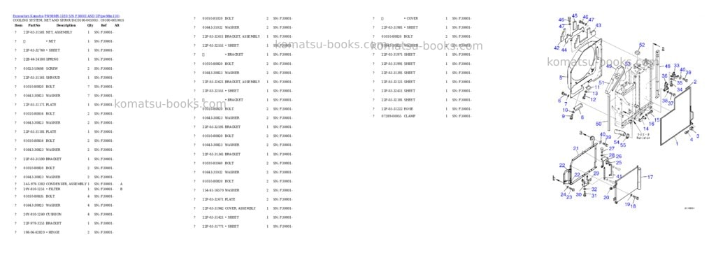 Komatsu PW98MR-11E0 S/N F30001 AND UP Parts catalog cover Komatsu PW98MR-11E0 S/N F30001 AND UP Parts catalog cover