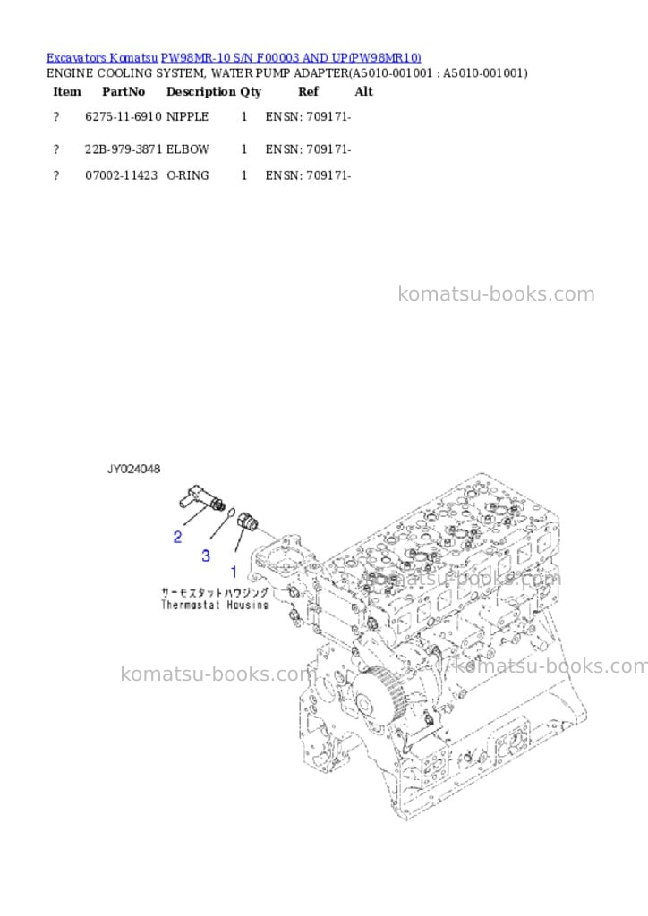 Komatsu pw98mr-10 s/n f00003 and up Parts catalog cover Page 6 Komatsu pw98mr-10 s/n f00003 and up Parts catalog cover Page 6