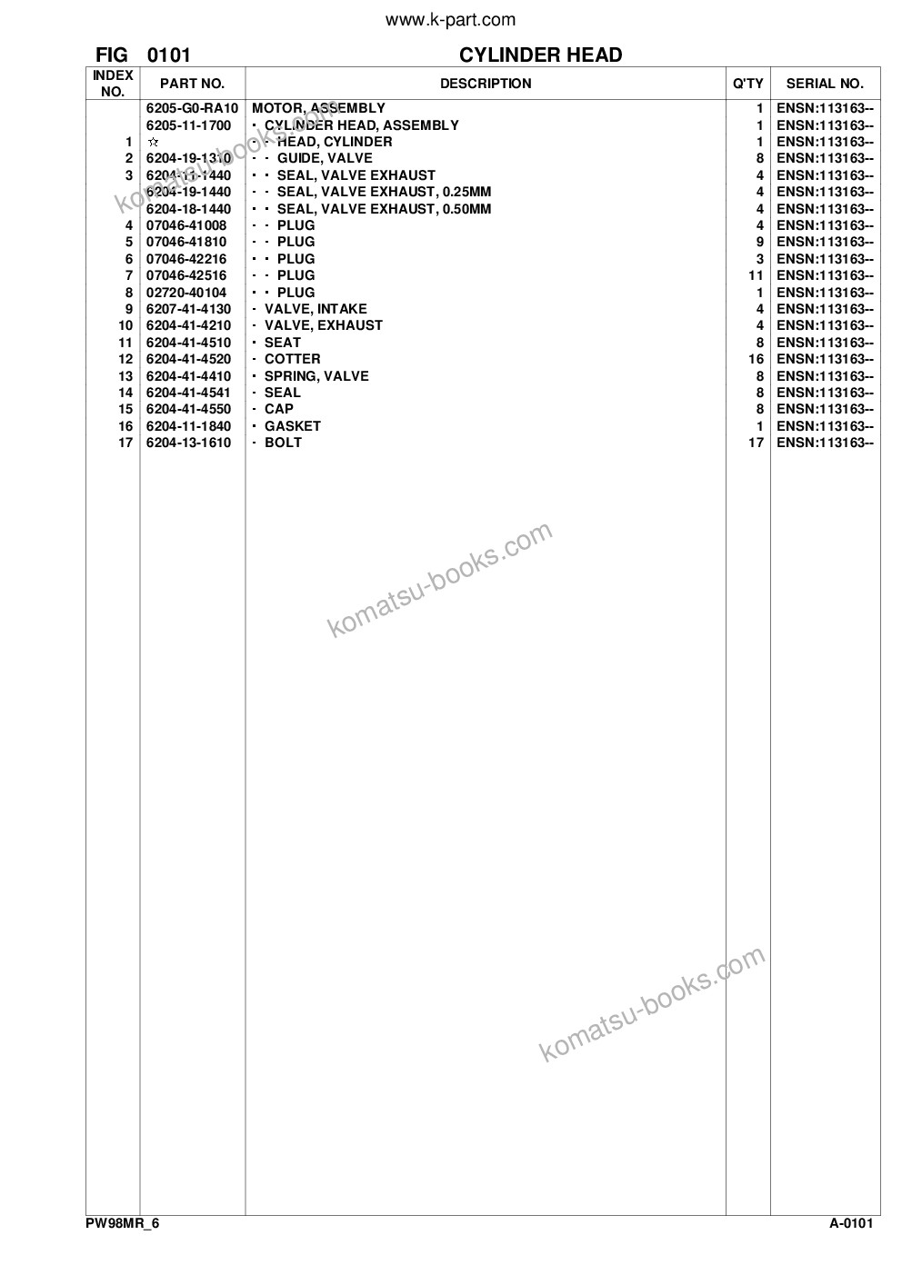 Komatsu pw98mr-6 s/n f00003-up Catálogo de piezas cover Page 4