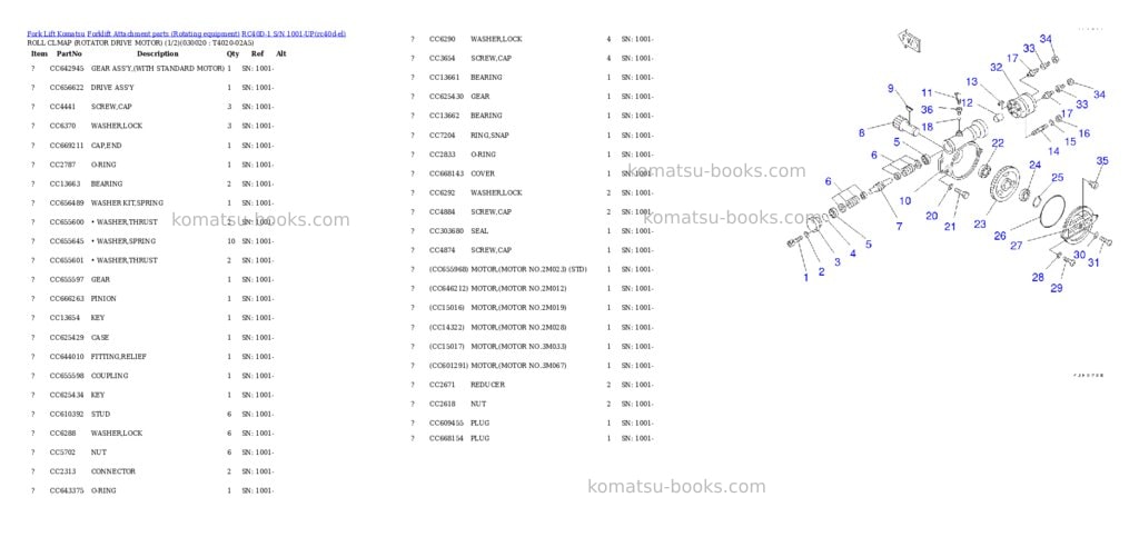 Komatsu rc40d-1 s/n 1001-up Parts catalog cover Komatsu rc40d-1 s/n 1001-up Parts catalog cover
