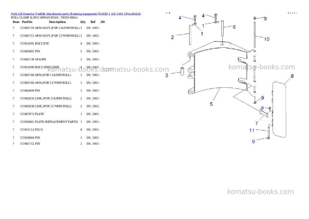 Komatsu rc40d-1 s/n 1001-up Parts catalog cover Page 9 Komatsu rc40d-1 s/n 1001-up Parts catalog cover Page 9