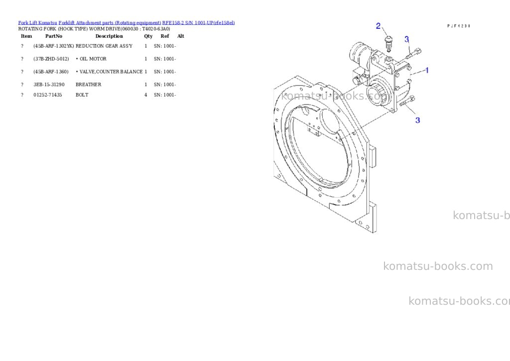 Komatsu rfe158-2 s/n 1001-up Parts catalog cover Page 10 Komatsu rfe158-2 s/n 1001-up Parts catalog cover Page 10
