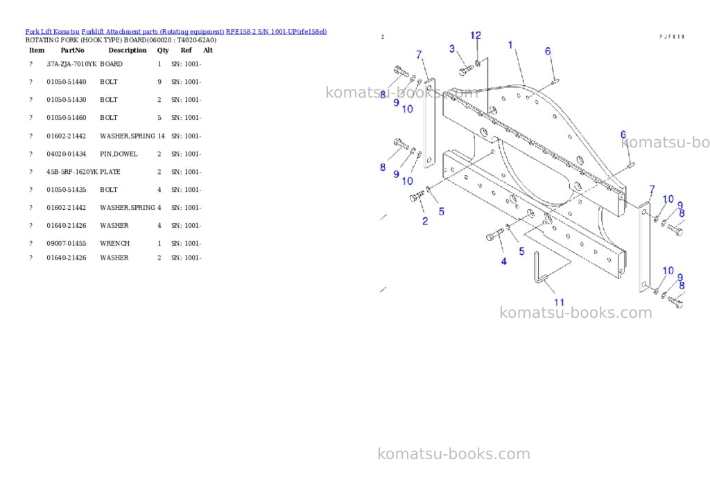 Komatsu rfe158-2 s/n 1001-up Parts catalog cover Page 9 Komatsu rfe158-2 s/n 1001-up Parts catalog cover Page 9