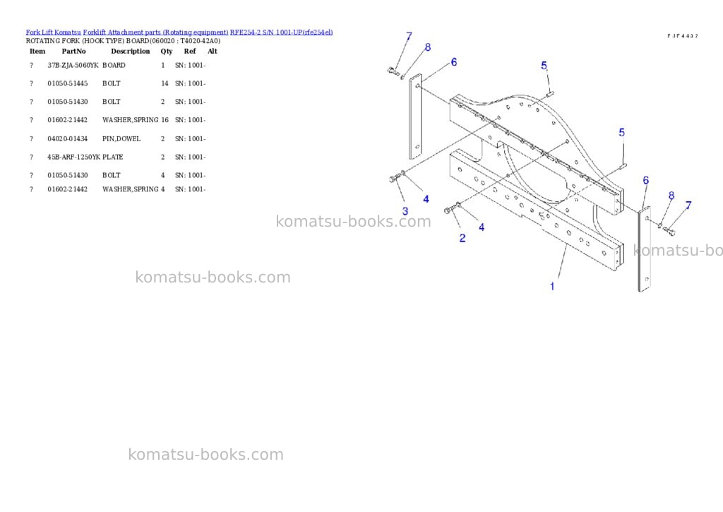 Komatsu RFE254-2 S/N 1001-UP Parts catalog cover Page 10 Komatsu RFE254-2 S/N 1001-UP Parts catalog cover Page 10