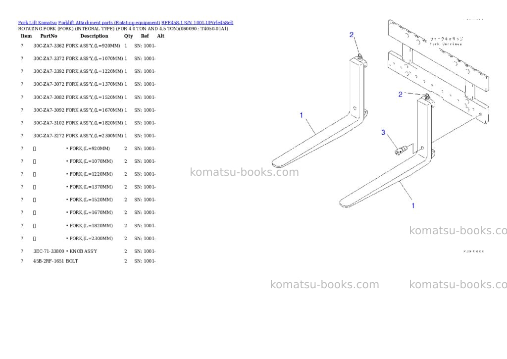 Komatsu RFE458-1 S/N 1001-UP Parts catalog cover Page 9