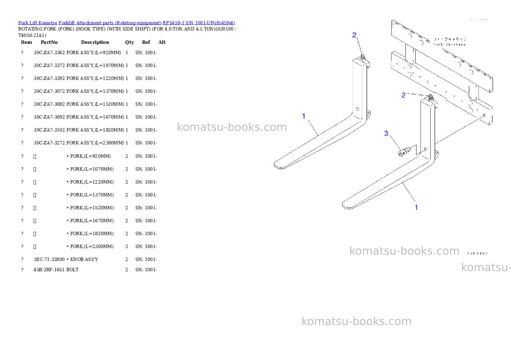 Komatsu rfs459-1 s/n 1001-up Parts catalog cover Page 9 Komatsu rfs459-1 s/n 1001-up Parts catalog cover Page 9