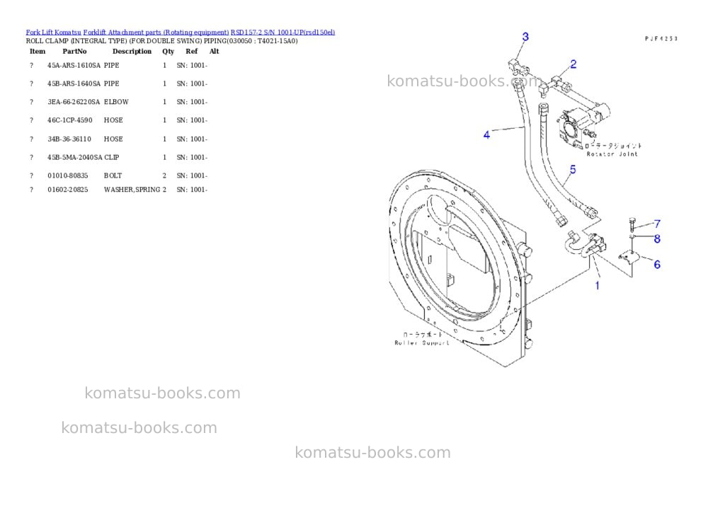 Komatsu RSD157-2 S/N 1001-UP Parts catalog cover Page 4