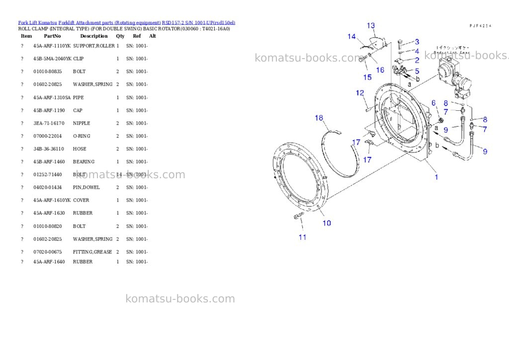 Komatsu RSD157-2 S/N 1001-UP Parts catalog cover Page 5