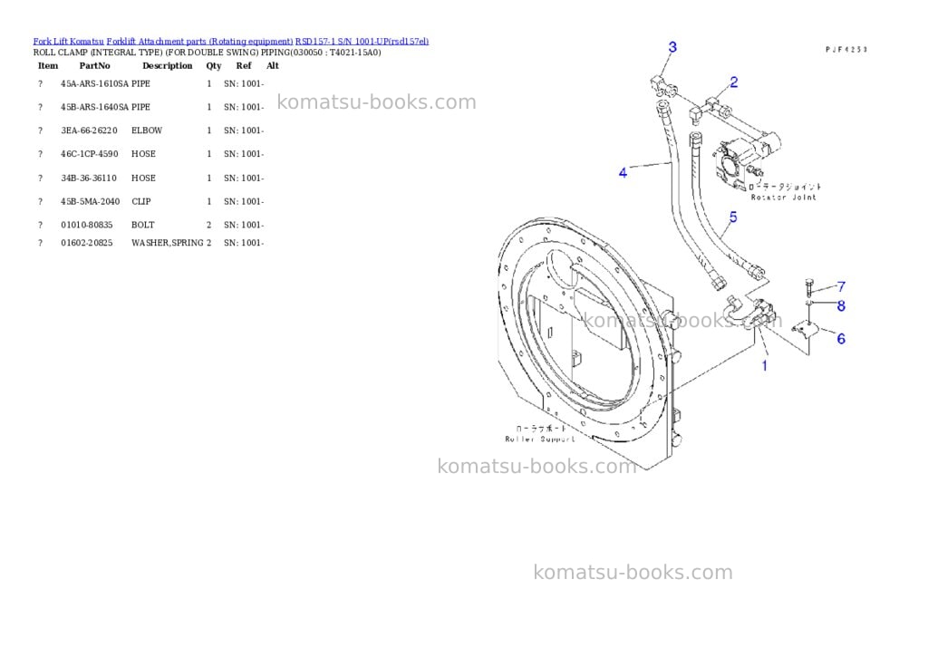 Komatsu rsd157-1 s/n 1001-up Parts catalog cover Page 4