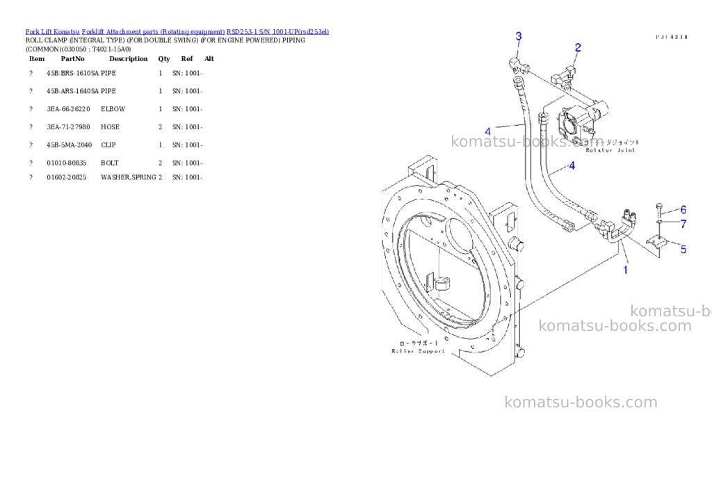 Komatsu rsd253-1 s/n 1001-up Parts catalog cover Page 4 Komatsu rsd253-1 s/n 1001-up Parts catalog cover Page 4