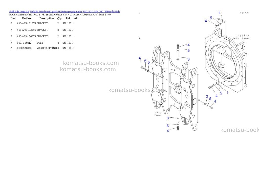Komatsu rsd253-1 s/n 1001-up Parts catalog cover Page 6 Komatsu rsd253-1 s/n 1001-up Parts catalog cover Page 6