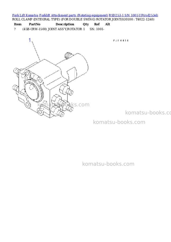 Komatsu rsd253-1 s/n 1001-up Parts catalog cover Page 9 Komatsu rsd253-1 s/n 1001-up Parts catalog cover Page 9