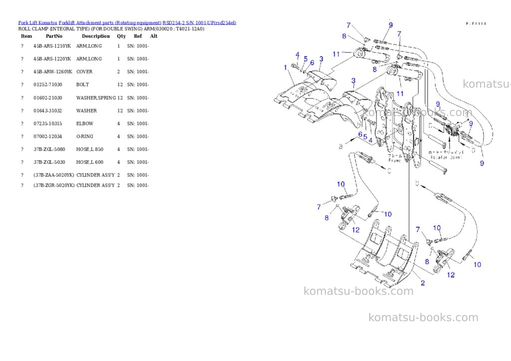 Komatsu rsd254-2 s/n 1001-up Parts catalog cover Komatsu rsd254-2 s/n 1001-up Parts catalog cover