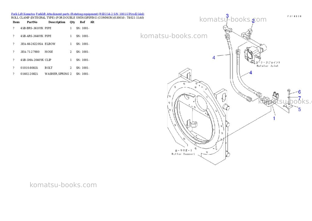 Komatsu rsd254-2 s/n 1001-up Parts catalog cover Page 4 Komatsu rsd254-2 s/n 1001-up Parts catalog cover Page 4