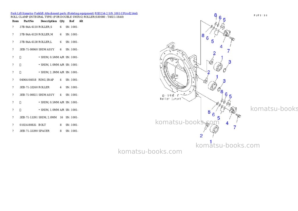Komatsu rsd254-2 s/n 1001-up Parts catalog cover Page 7 Komatsu rsd254-2 s/n 1001-up Parts catalog cover Page 7