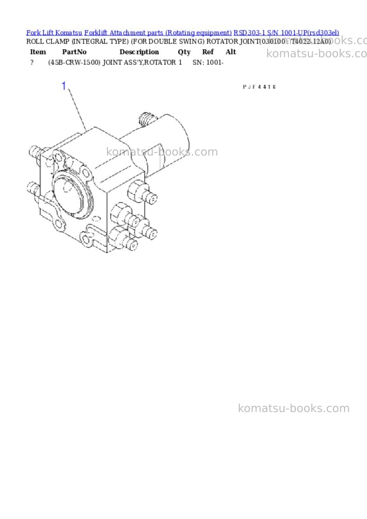 Komatsu rsd303-1 s/n 1001-up Parts catalog cover Page 9 Komatsu rsd303-1 s/n 1001-up Parts catalog cover Page 9