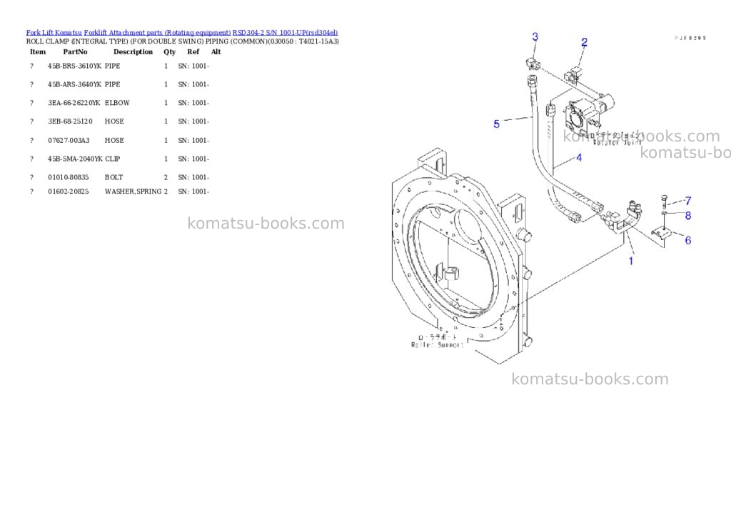 Komatsu rsd304-2 s/n 1001-up Parts catalog cover Page 4 Komatsu rsd304-2 s/n 1001-up Parts catalog cover Page 4