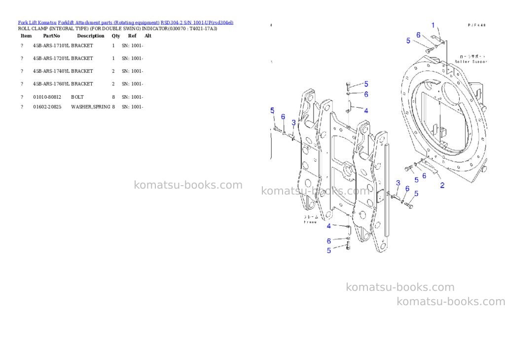 Komatsu rsd304-2 s/n 1001-up Parts catalog cover Page 6 Komatsu rsd304-2 s/n 1001-up Parts catalog cover Page 6