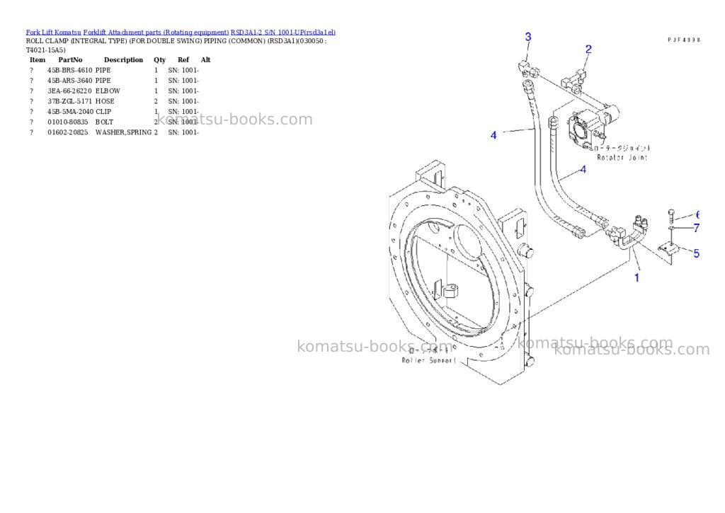 Komatsu RSD3A1-2 S/N 1001-UP Parts catalog cover Page 4 Komatsu RSD3A1-2 S/N 1001-UP Parts catalog cover Page 4