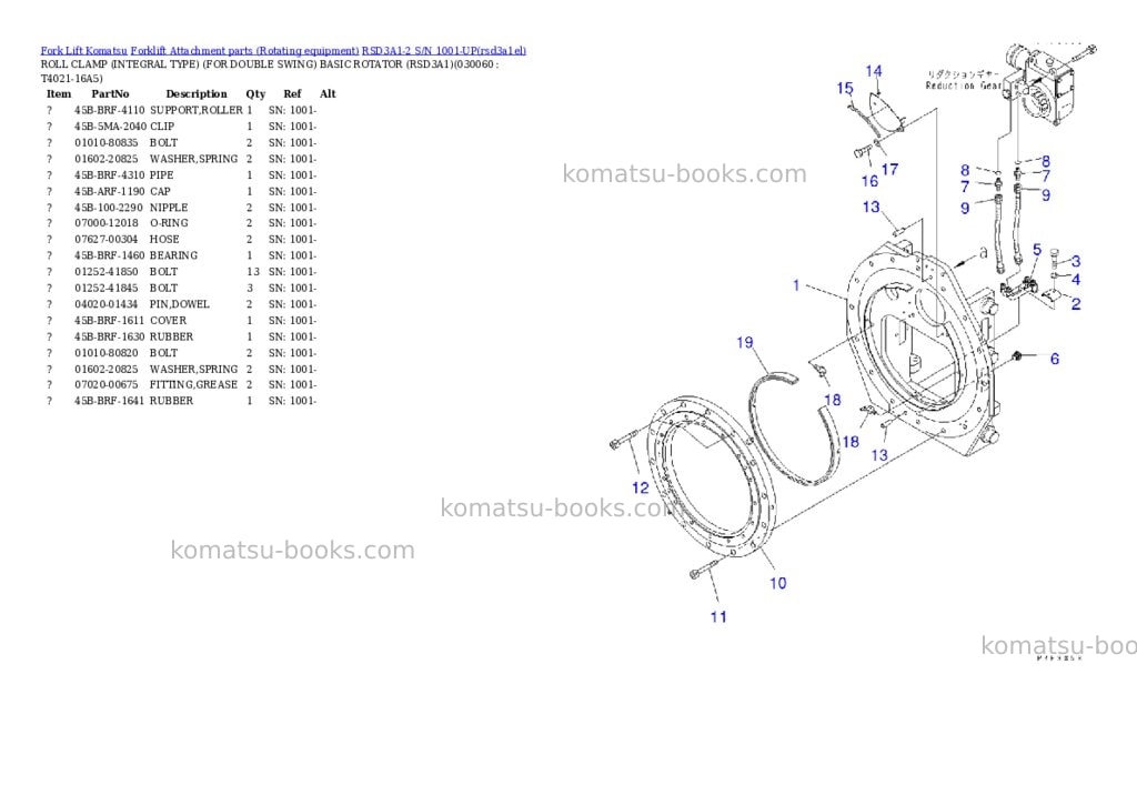 Komatsu RSD3A1-2 S/N 1001-UP Parts catalog cover Page 5 Komatsu RSD3A1-2 S/N 1001-UP Parts catalog cover Page 5