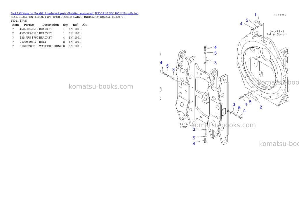 Komatsu RSD3A1-2 S/N 1001-UP Parts catalog cover Page 6 Komatsu RSD3A1-2 S/N 1001-UP Parts catalog cover Page 6