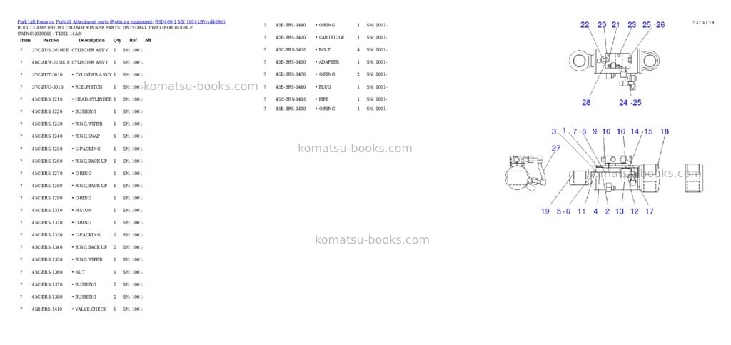 Komatsu rsd409-1 s/n 1001-up Parts catalog cover Page 5 Komatsu rsd409-1 s/n 1001-up Parts catalog cover Page 5