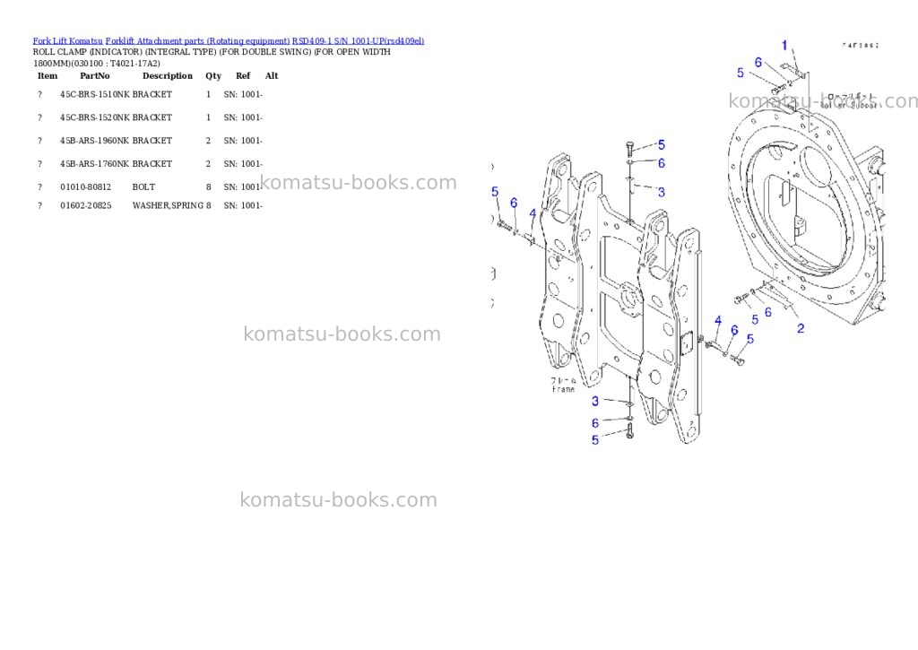 Komatsu rsd409-1 s/n 1001-up Parts catalog cover Page 9 Komatsu rsd409-1 s/n 1001-up Parts catalog cover Page 9