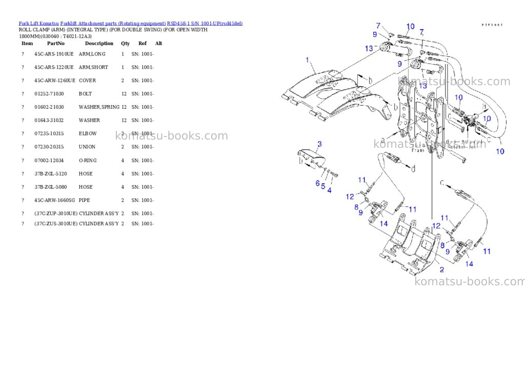 Komatsu rsd458-1 s/n 1001-up Parts catalog cover Page 3