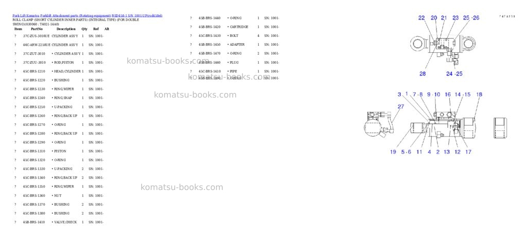Komatsu rsd458-1 s/n 1001-up Parts catalog cover Page 5