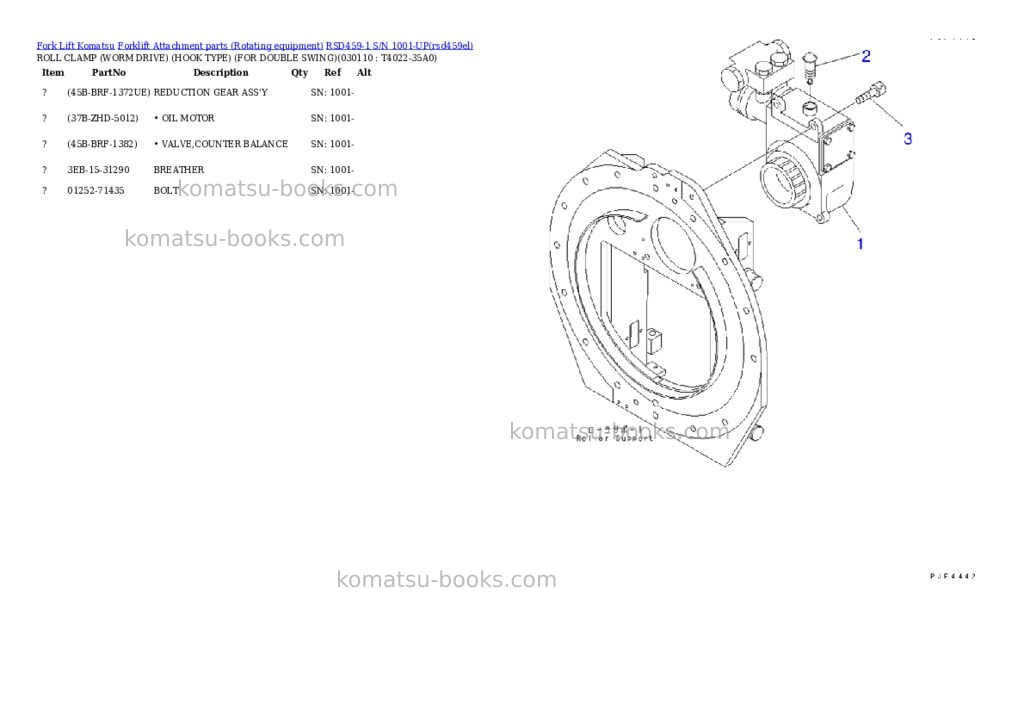 Komatsu rsd459-1 s/n 1001-up Parts catalog cover Page 10 Komatsu rsd459-1 s/n 1001-up Parts catalog cover Page 10