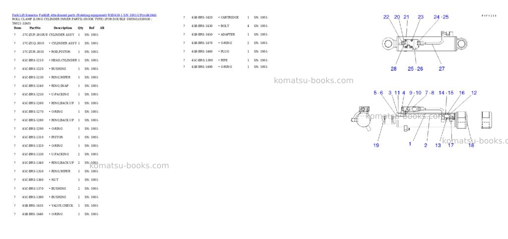 Komatsu rsd459-1 s/n 1001-up Parts catalog cover Page 2 Komatsu rsd459-1 s/n 1001-up Parts catalog cover Page 2