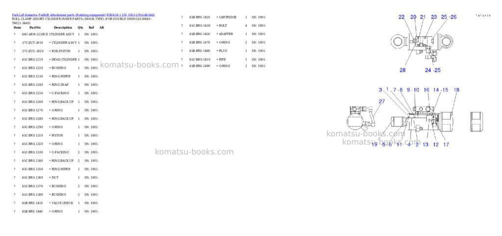 Komatsu rsd459-1 s/n 1001-up Parts catalog cover Page 3 Komatsu rsd459-1 s/n 1001-up Parts catalog cover Page 3