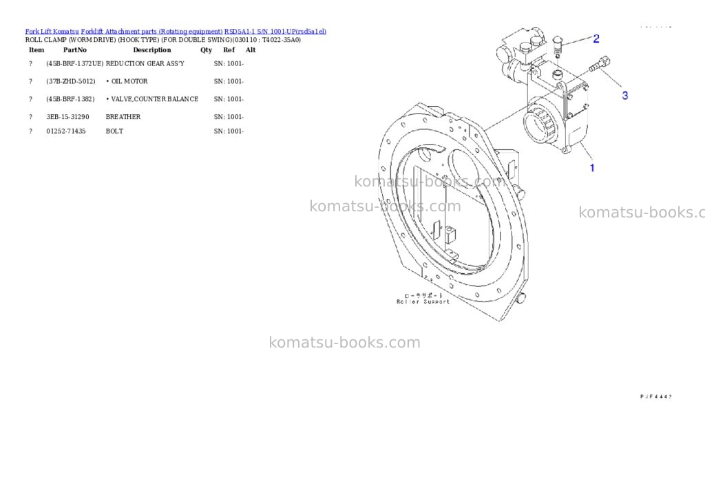 Komatsu rsd5a1-1 s/n 1001-up Parts catalog cover Page 10 Komatsu rsd5a1-1 s/n 1001-up Parts catalog cover Page 10