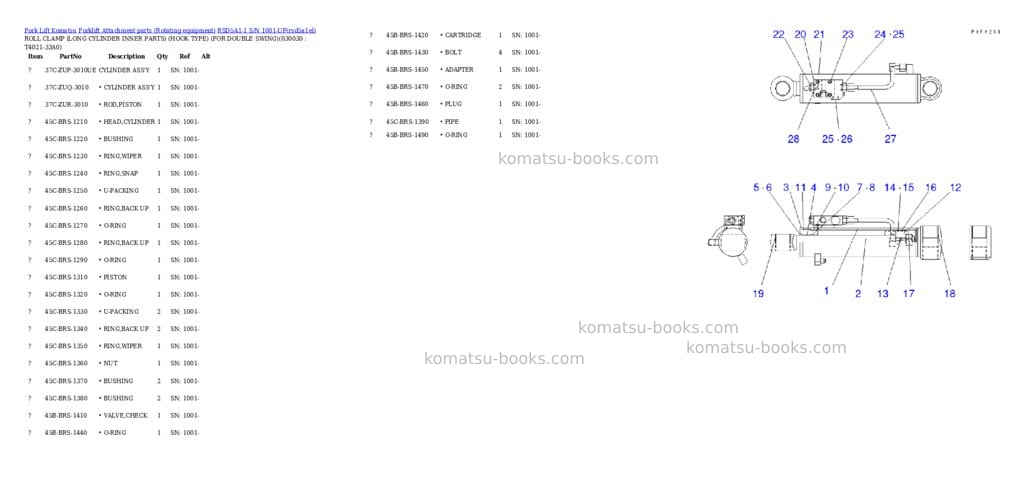 Komatsu rsd5a1-1 s/n 1001-up Parts catalog cover Page 2 Komatsu rsd5a1-1 s/n 1001-up Parts catalog cover Page 2