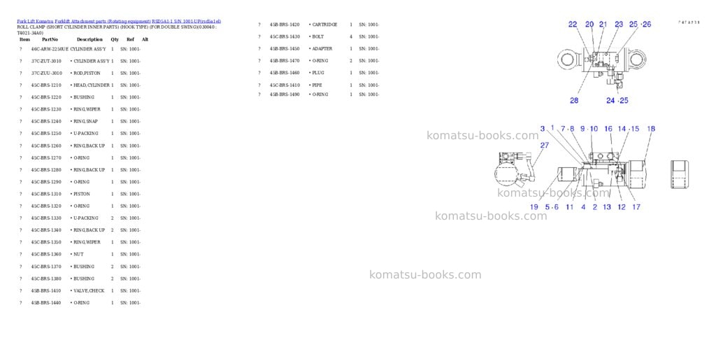 Komatsu rsd5a1-1 s/n 1001-up Parts catalog cover Page 3 Komatsu rsd5a1-1 s/n 1001-up Parts catalog cover Page 3