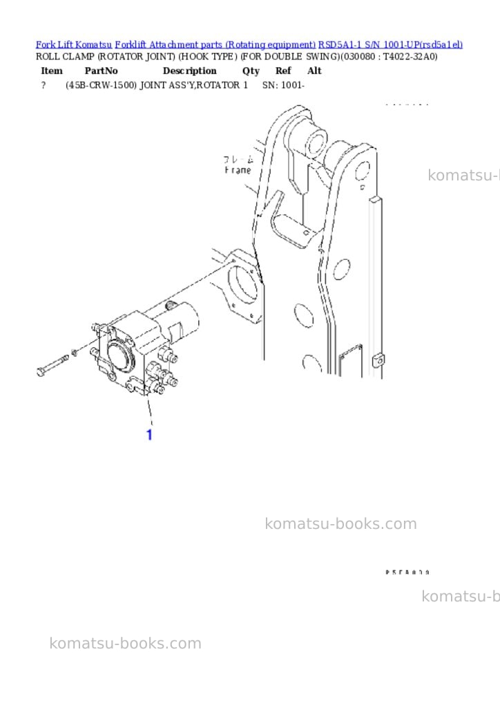 Komatsu rsd5a1-1 s/n 1001-up Parts catalog cover Page 7 Komatsu rsd5a1-1 s/n 1001-up Parts catalog cover Page 7