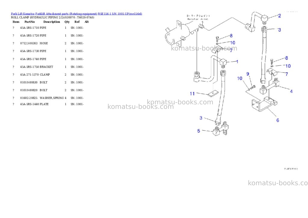 Komatsu rse156-1 s/n 1001-up Parts catalog cover Page 6