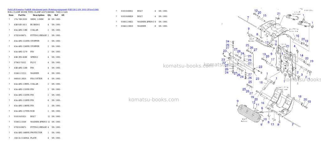 Komatsu rse158-2 s/n 1001-up Parts catalog cover Page 6