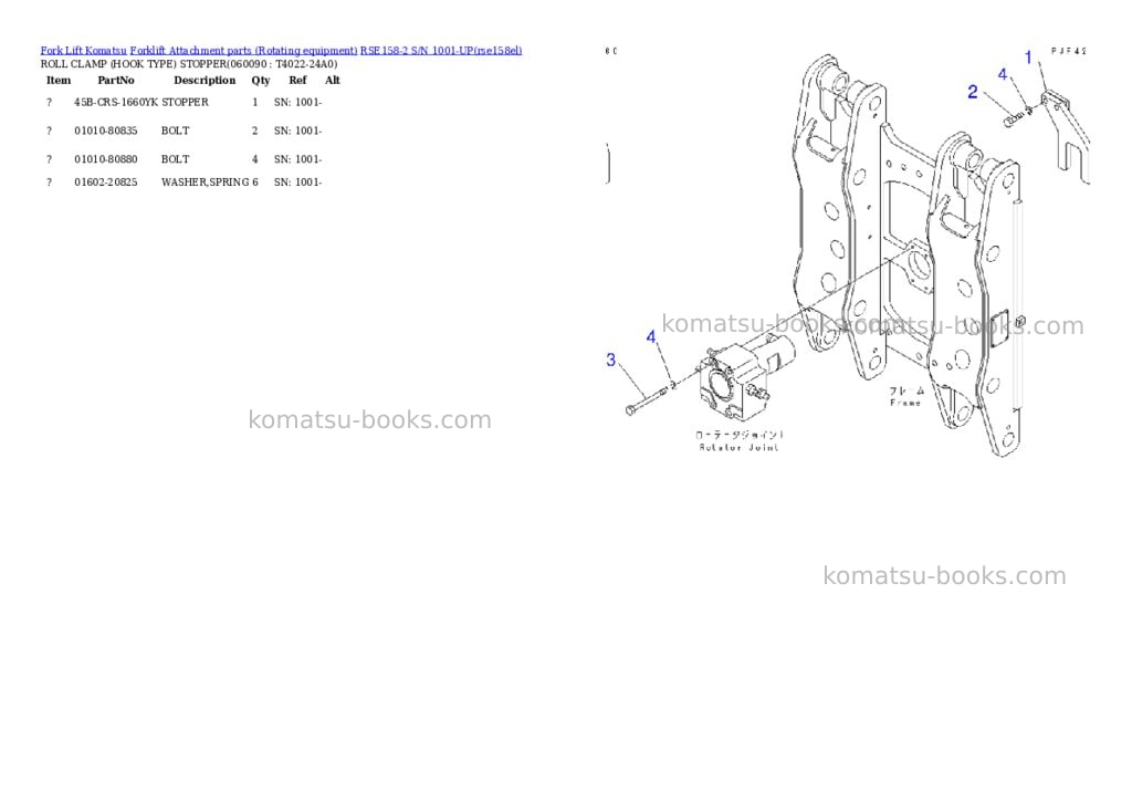 Komatsu rse158-2 s/n 1001-up Parts catalog cover Page 9