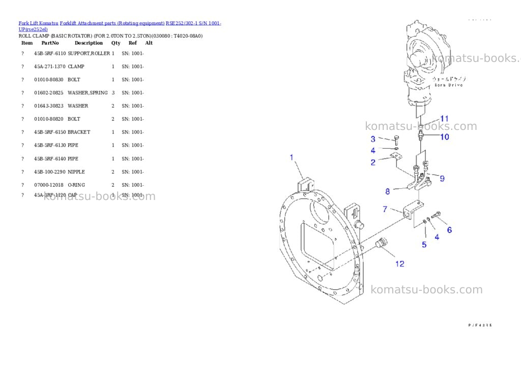 Komatsu rse252/302-1 s/n 1001-up Parts catalog cover Page 7 Komatsu rse252/302-1 s/n 1001-up Parts catalog cover Page 7