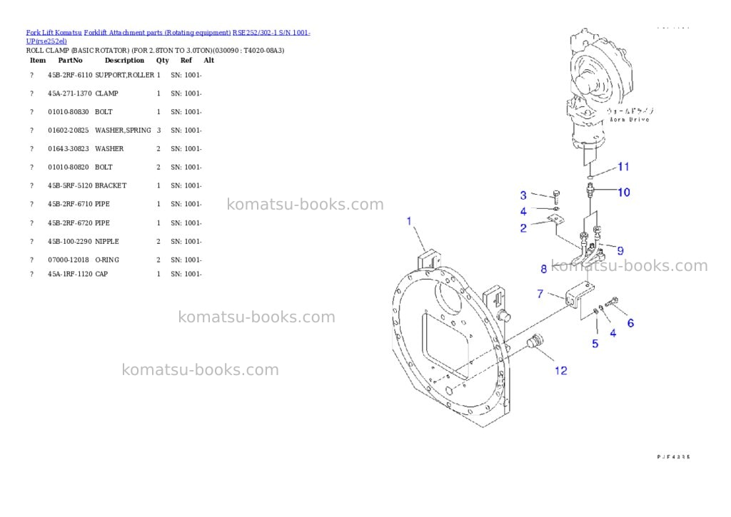 Komatsu rse252/302-1 s/n 1001-up Parts catalog cover Page 8 Komatsu rse252/302-1 s/n 1001-up Parts catalog cover Page 8