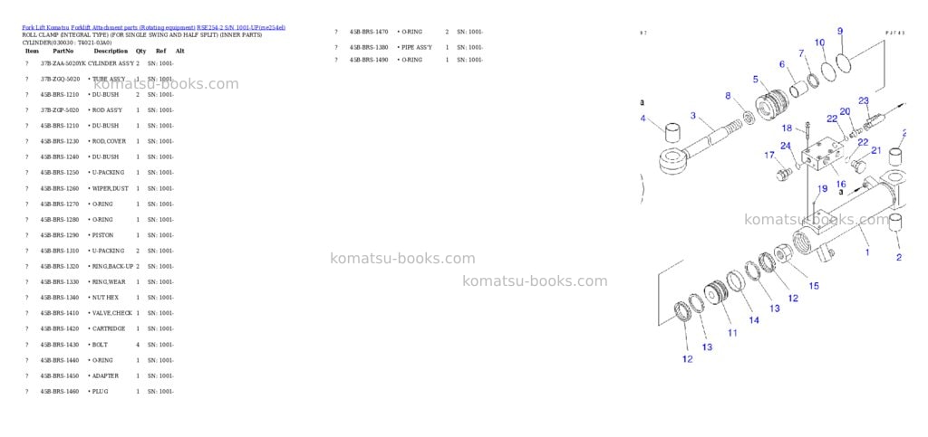 Komatsu rse254-2 s/n 1001-up Parts catalog cover Page 2 Komatsu rse254-2 s/n 1001-up Parts catalog cover Page 2
