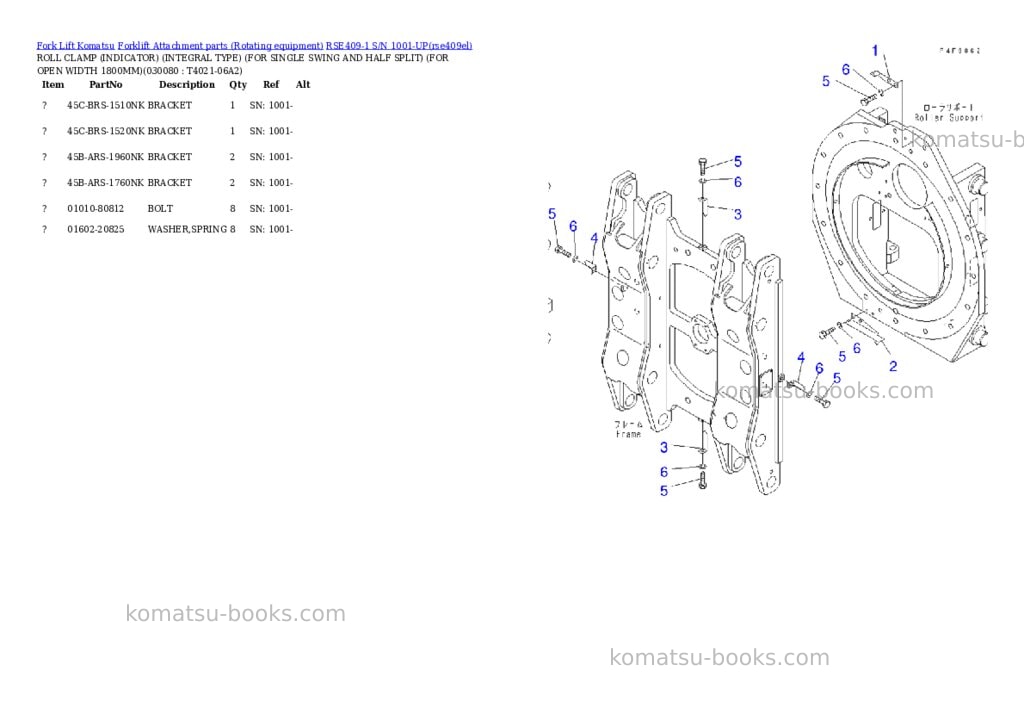 Komatsu rse409-1 s/n 1001-up Parts catalog cover Page 7 Komatsu rse409-1 s/n 1001-up Parts catalog cover Page 7