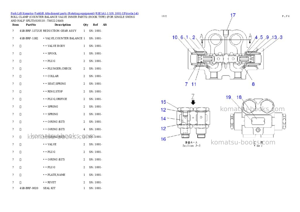 Komatsu rse5a1-1 s/n 1001-up Parts catalog cover Page 10