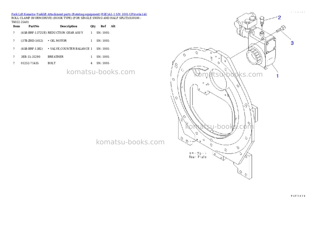 Komatsu rse5a1-1 s/n 1001-up Parts catalog cover Page 9