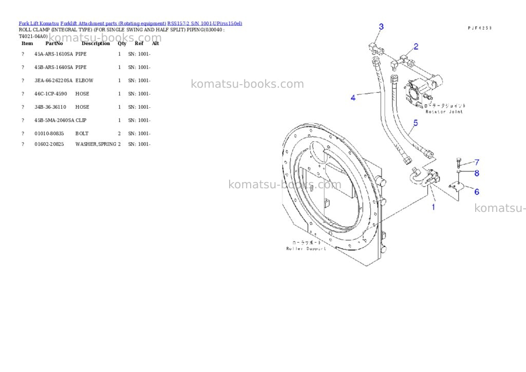 Komatsu rss157-2 s/n 1001-up Parts catalog cover Page 3
