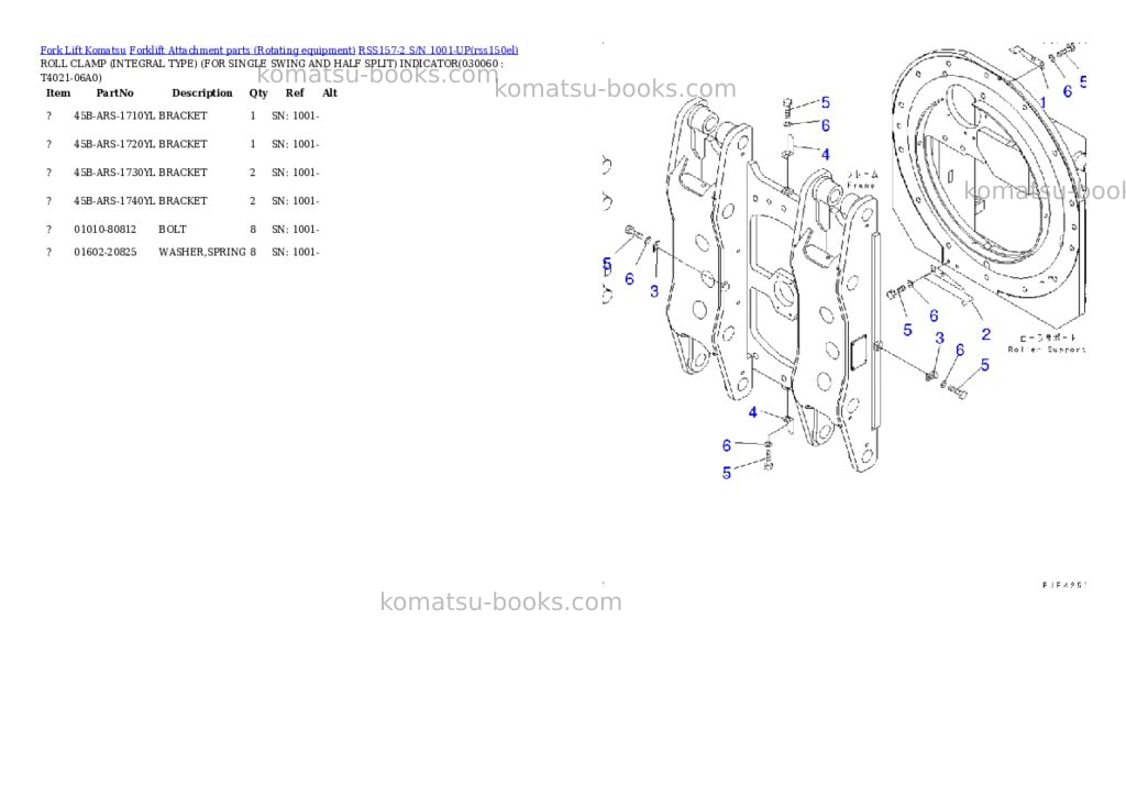 Komatsu rss157-2 s/n 1001-up Parts catalog cover Page 5