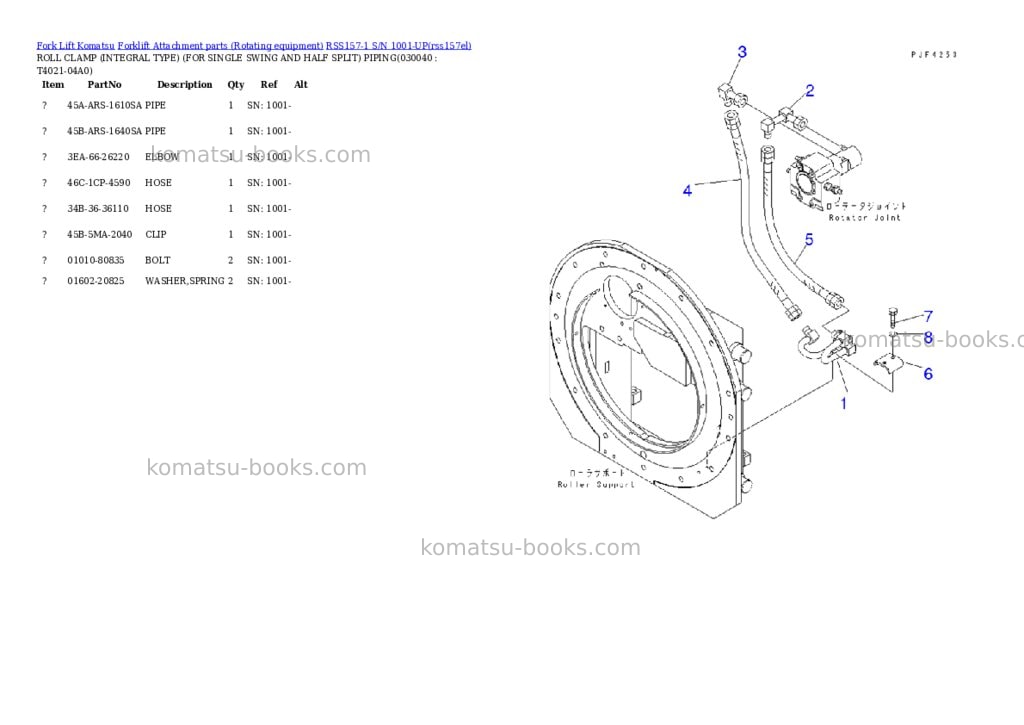 Komatsu rss157-1 s/n 1001-up Parts catalog cover Page 3 Komatsu rss157-1 s/n 1001-up Parts catalog cover Page 3